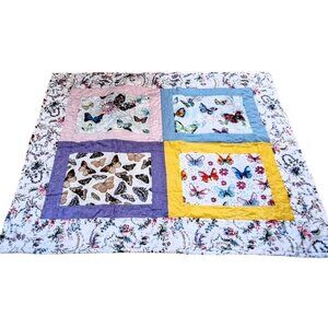 Handmade Machine Quilted Professional Quality 30”x36” Cotton Baby Lap Quilt